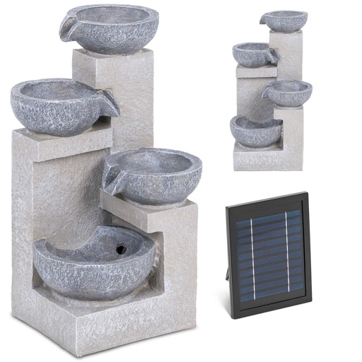 Solar garden cascade fountain with LED lighting 4 bowls 2 watts