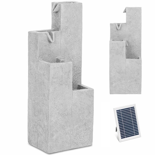 Solar garden cascade fountain with LED lighting 4 columns 3 watts