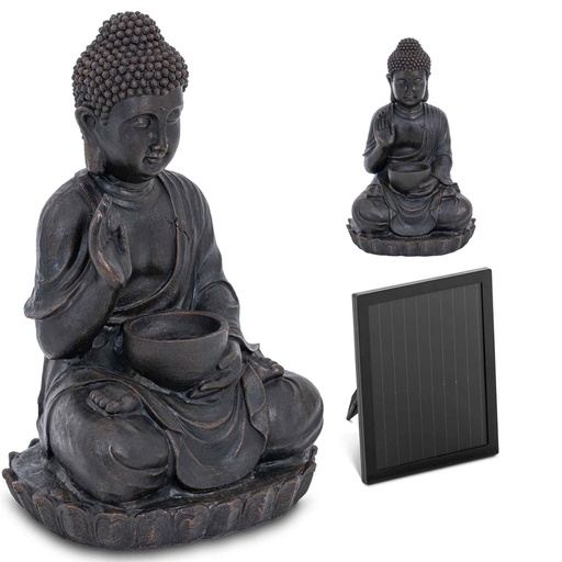 Saules dārza kaskādes strūklaka ar LED budda 1,2 W apgaismojumu