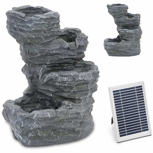 Solar garden cascade fountain with LED lighting 4 levels 3 W.