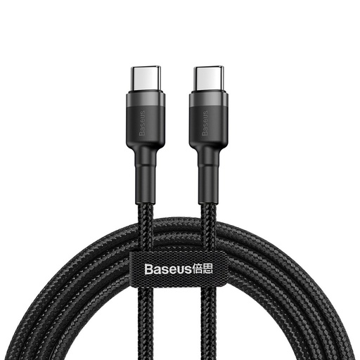 Durable flexible cable USB-C PD PD 2.0 60W 20V 3A QC3.0 1M black-grey cable