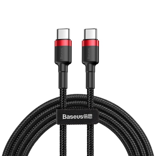 Durable flexible cable USB-C PD PD 2.0 60W 20V 3A QC3.0 1M black-red cable