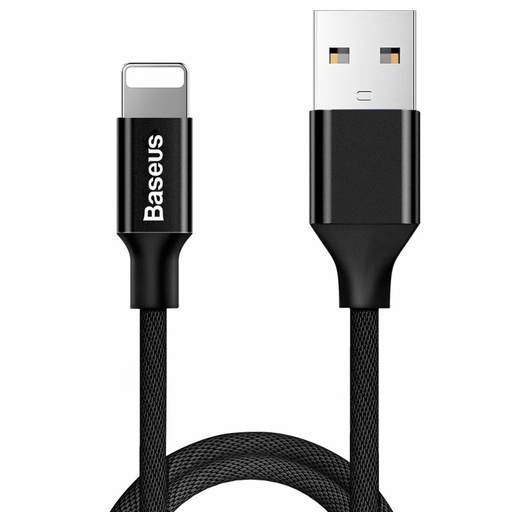 Durable fabric braided USB Iphone Lightning cable 1.2M black