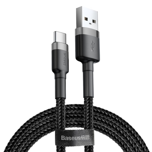Durable nylon cable USB-C 2A 3M USB cable black-gray