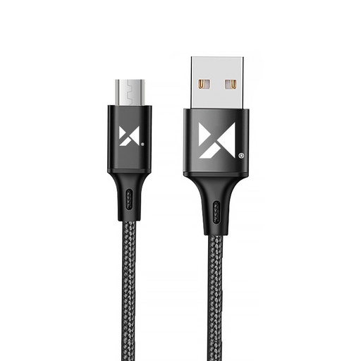 Strong braided cable cable USB microUSB 2.4A 1m black