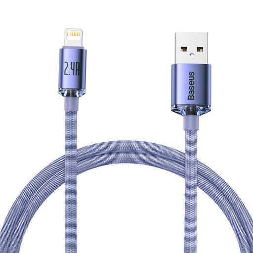USB Iphone Lightning 2.4A 1.2m fast charging and data transfer cable purple