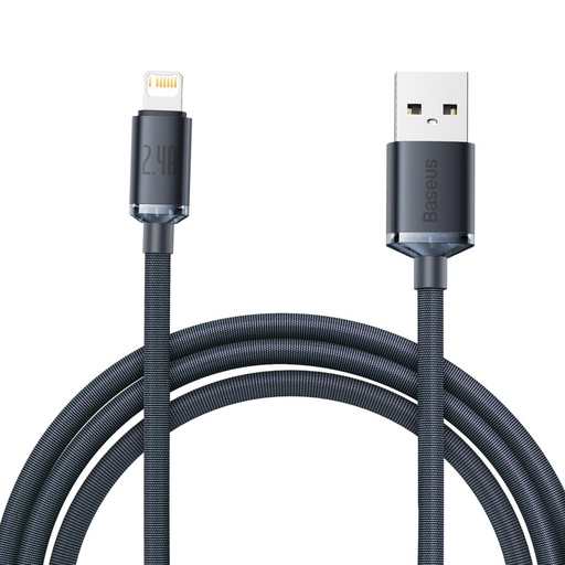 USB Iphone Lightning 2.4A 2m fast charging and data transfer cable black
