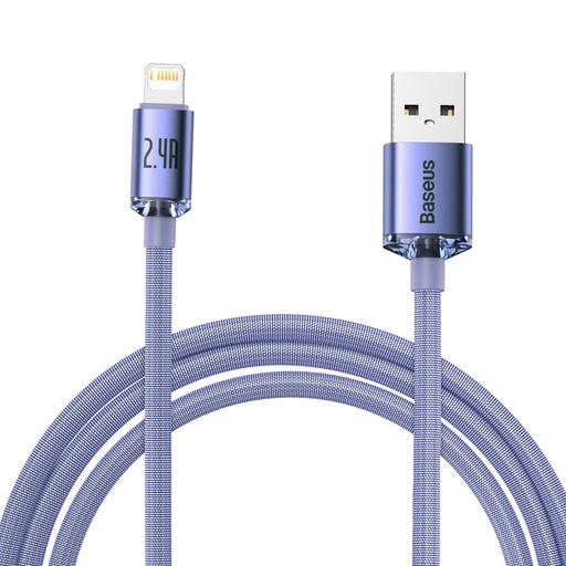 USB Iphone Lightning 2.4A 2m fast charging and data transfer cable purple