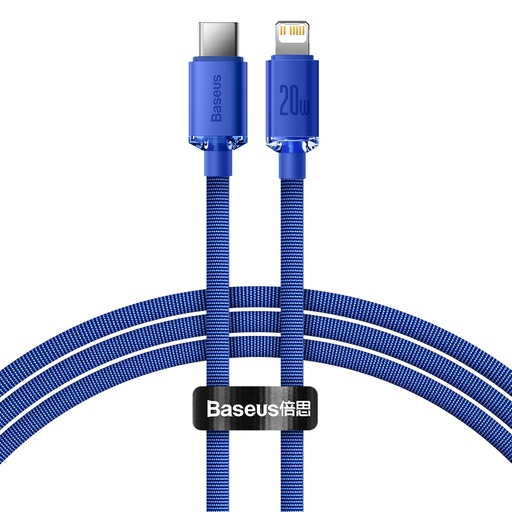 USB-C Iphone Lightning 20W fast charging and data transfer cable 1.2m blue