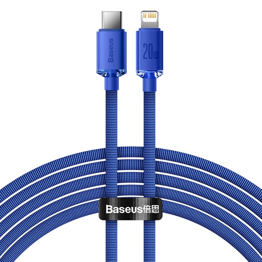 USB-C Iphone Lightning 20W fast charging and data transfer cable 2m blue