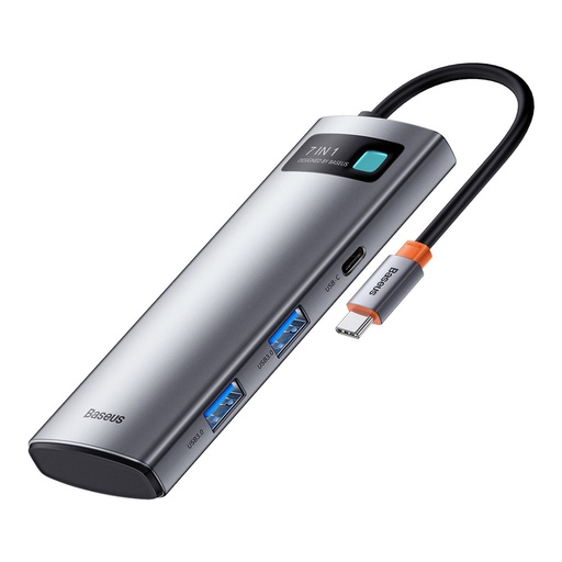 Multifunctional USB HUB 7in1 Type C HDMI TF card reader PD grey