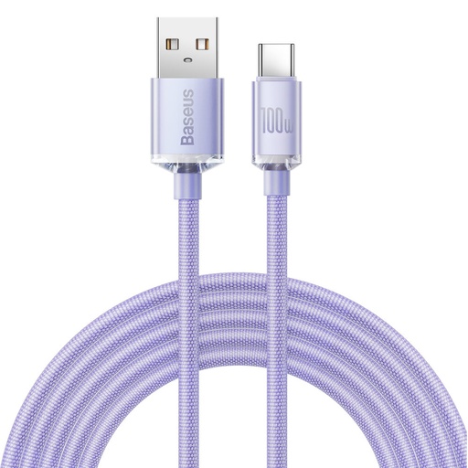 USB-C 100W USB fast charging and data transfer cable 2m purple