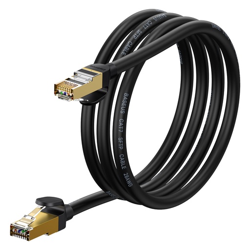 Speed Seven RJ45 Cat 7 10Gbps ātrgaitas tīkla kabelis 1,5 m melns