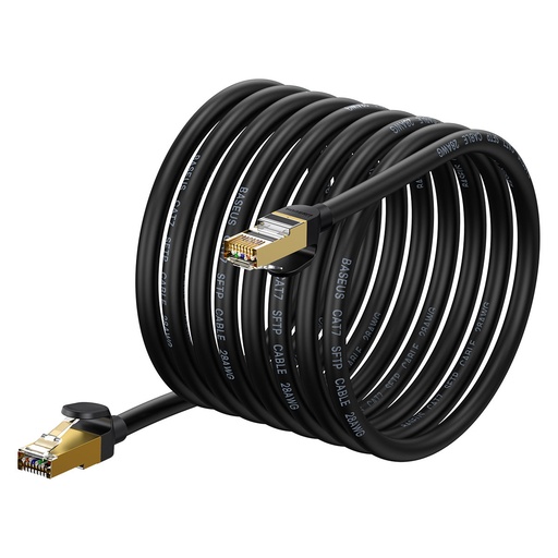 Speed Seven RJ45 Cat 7 10Gbps ātrgaitas tīkla kabelis 10m melns
