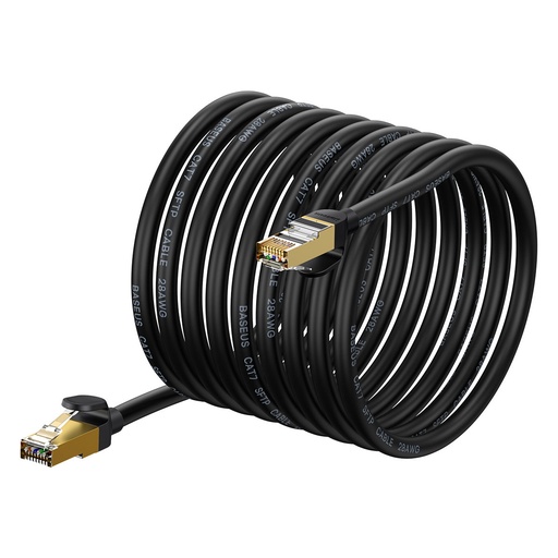 Speed Seven RJ45 Cat 7 10Gbps ātrgaitas tīkla kabelis 15 m melns