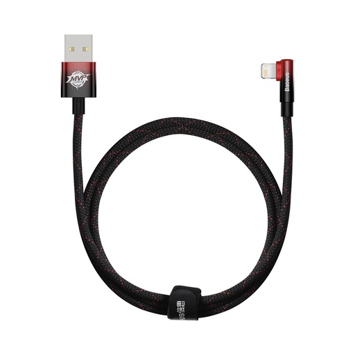 Angle cable cable with side plug USB Iphone Lightning 1m 2.4A red