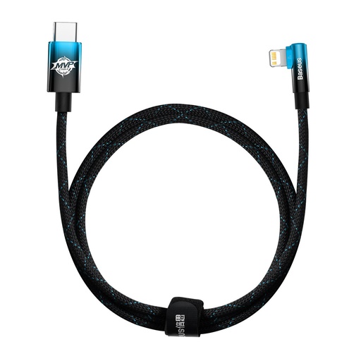 Angular Power Delivery cable with USB-C Iphone Lightning side connector 1m 20W blue