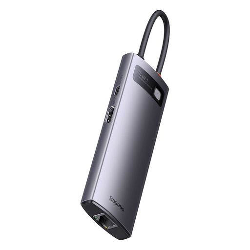 StarJoy HUB 6-in-1 USB-C 3xUSB HDMI RJ45 PD grey