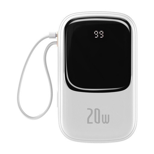 Powerbank with fast charging 20000mAh 20W QC-PD-SCP-FCP Iphone Lightning cable white