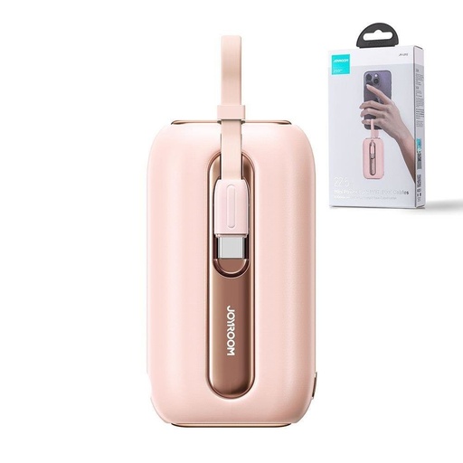 Powerbank 10000mAh Colorful Series 22.5W with USB-C and Iphone Lightning cables pink
