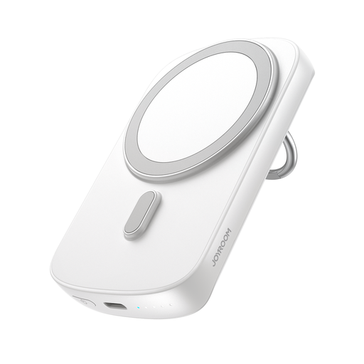 Powerbank with inductive charger ring with stand up to6000mAh 20W white