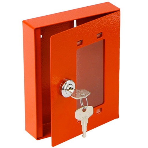 Locker case with glass for emergency escape key 15x12x3cm red