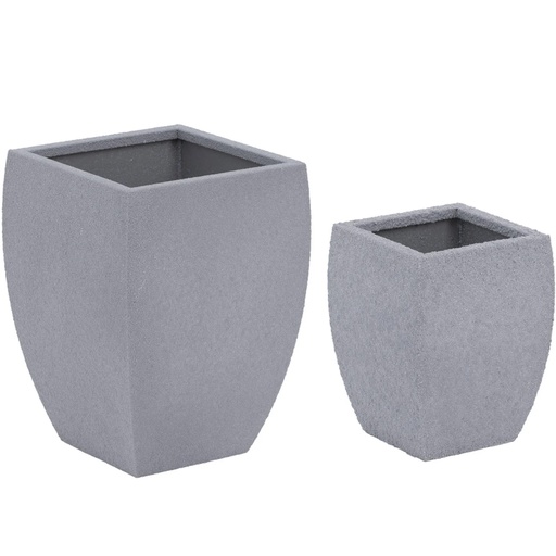 Set of 2 rounded pots 27x27 cm 31x31 cm - corten steel