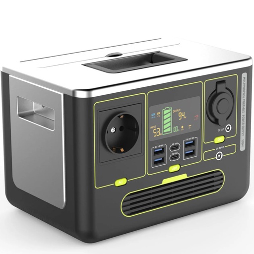 Portable powerbank charging station 4xUSB 2xUSB-C 1xDC 1xAC 40 Ah LED.