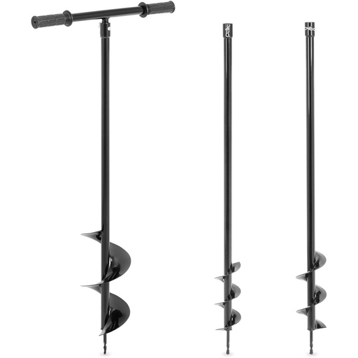 Drill rig handheld earth auger 3 drill bits 80 mm diameter 100 mm 150 mm depth up to 100 cm