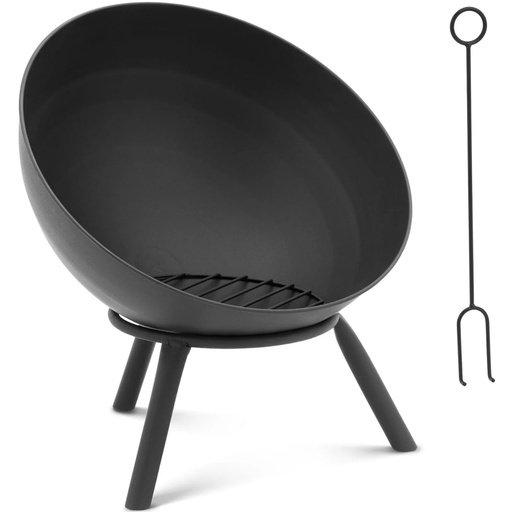 Tiltable garden hearth with poker 55 x 55 x 60 cm