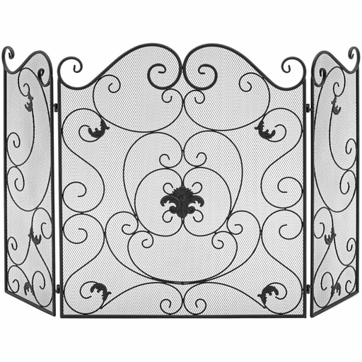 Fireplace screen decorated 3-part 127 x 79 cm
