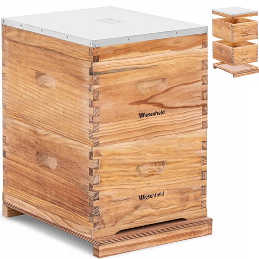 Wooden beehive with metal cover 10 frame 2 bodies