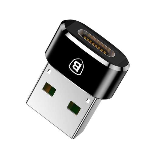 Mažas adapterio kištukas iš USB-C į USB jungtį - juodas