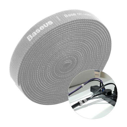 Velcro kabeļu organizators 3 m - pelēks