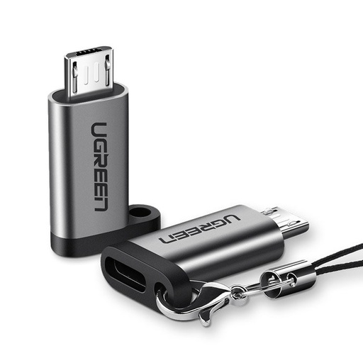 Adapteris iš USB-C į micro USB - pilkas