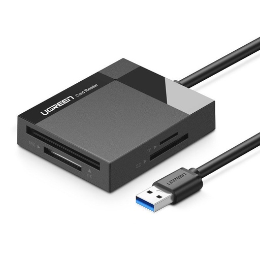 Atmiņas karšu lasītājs SD / micro SD / CF / MS spraudnis USB 3.0 1m - melns