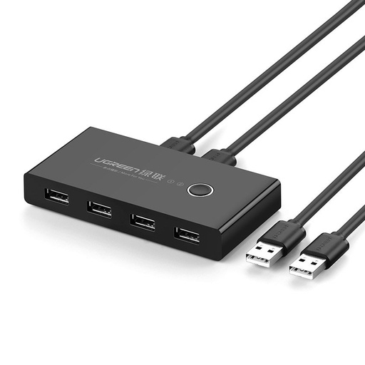 Komutatora kaste HUB komutators 4x USB 2.0 USB sadalītājs diviem datoriem - melns
