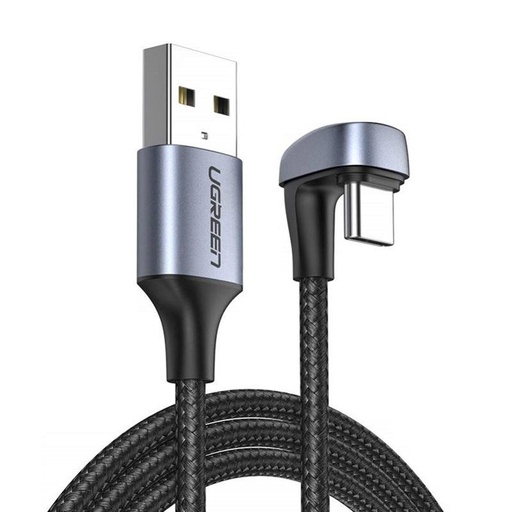 USB - USB-C kampinis kabelis, skirtas žaidėjams QC AFC FCP 1 m - pilkas