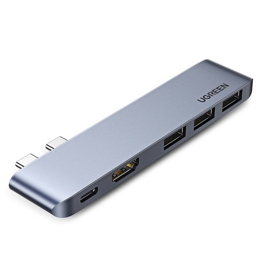 Daugiafunkcinis "MacBook Pro" / "Air" prievadas 2x USB-C į USB-C HDMI 3x USB 3.0 - pilkas