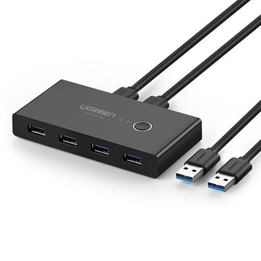 Jungiklių dėžutė HUB jungiklis 4x USB 3.2 Gen 1 USB skirstytuvas dviem kompiuteriams - juodas
