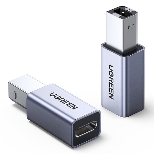 Adapterio kištukas iš USB-C į USB-B, skirtas diskiniam spausdintuvui - pilkas