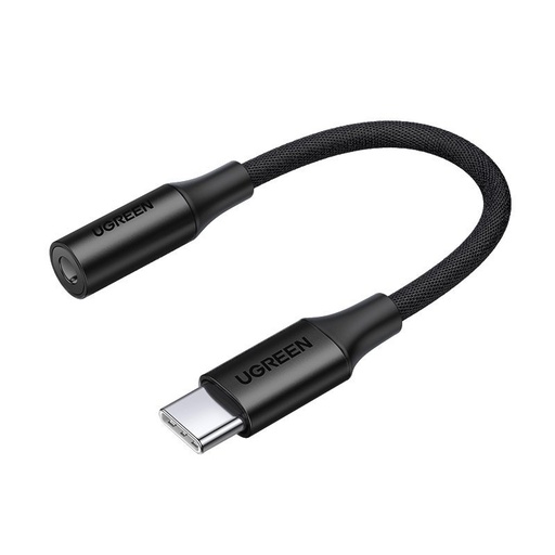 USB-C uz 3,5 mm mini jack austiņu adapteris 10 cm - melns
