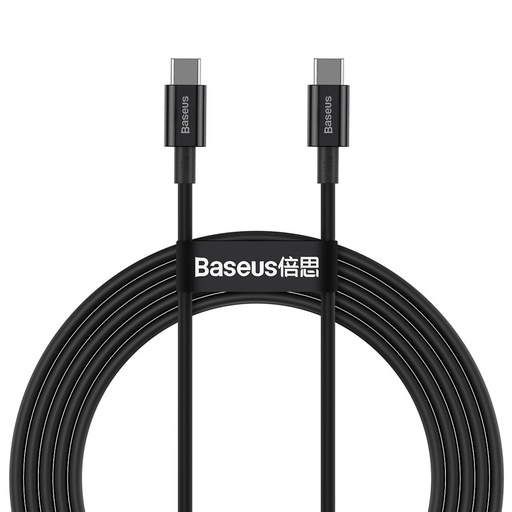 Superior USB-C - USB-C ātrās uzlādes kabelis 100W 5A 2m - melns