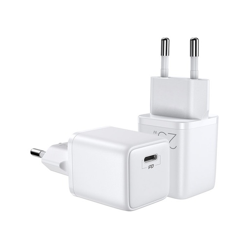 Mazs USB-C PD 5-12V 25W ātrais lādētājs - balts