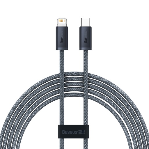 Kabelis iPhone USB-C - Lightning Power Delivery 20W 2m - pelēks