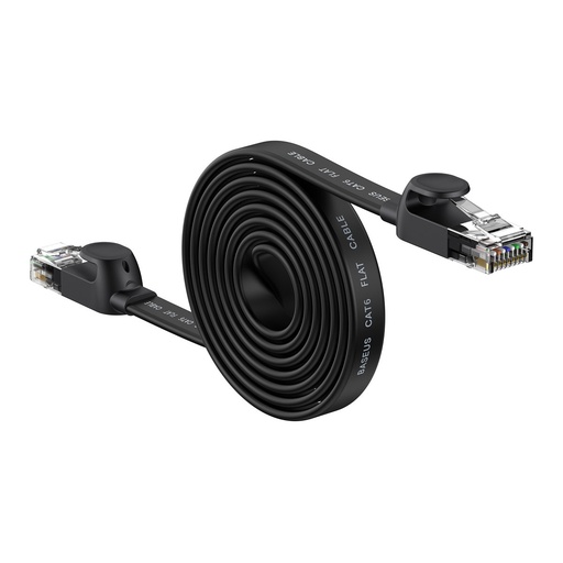 Patchcord RJ45 Speed Six 1000Mbps 2m plakans tīkla kabelis - melns