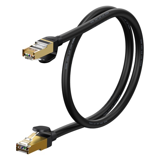 Ātrgaitas tīkla kabelis Patchcord RJ45 CAT 7 10Gbps 0,5 m - melns