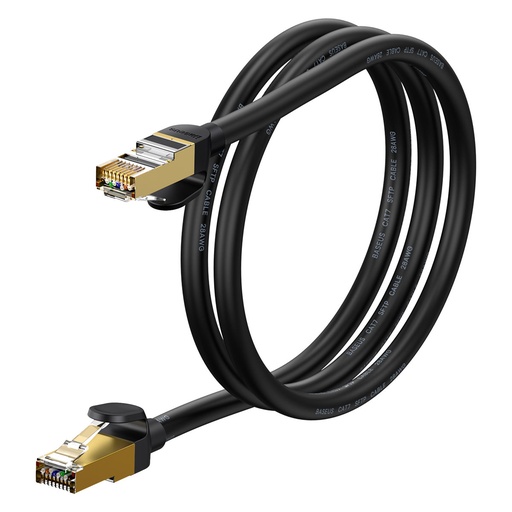 Ātrgaitas tīkla kabelis Patchcord RJ45 CAT 7 10Gbps 1m - melns