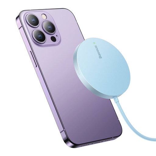 "Simple Mini3" magnetinis indukcinis įkroviklis "MagSafe Qi 15W" - mėlynas