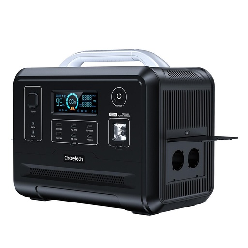 Pārnēsājama ceļojumu powerbanka LiFePO4 960Wh 1200W - melna